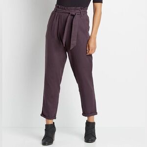 Old Navy Plum Purple Straight Paper Bag Pants